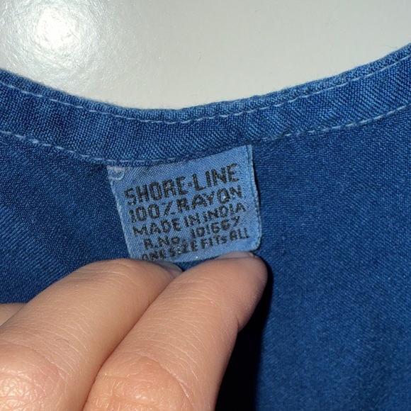 Vintage Navy and White Embroidered Tank Top - Picture 2 of 7